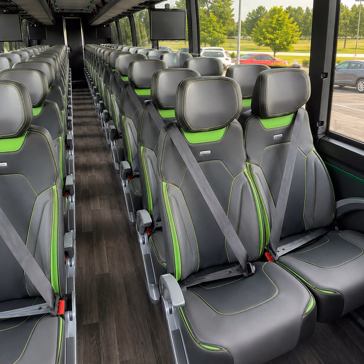 56 passenger charter bus interior